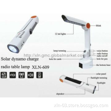 solar desk lamp with fm radio - PAWPAW